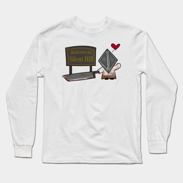 Cute Pyramid Head Long Sleeve T-Shirt by KittenKirby